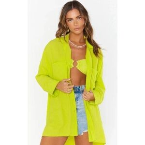 NWT Show me your Mumu Johns Button Down Shirt Citrine Size S